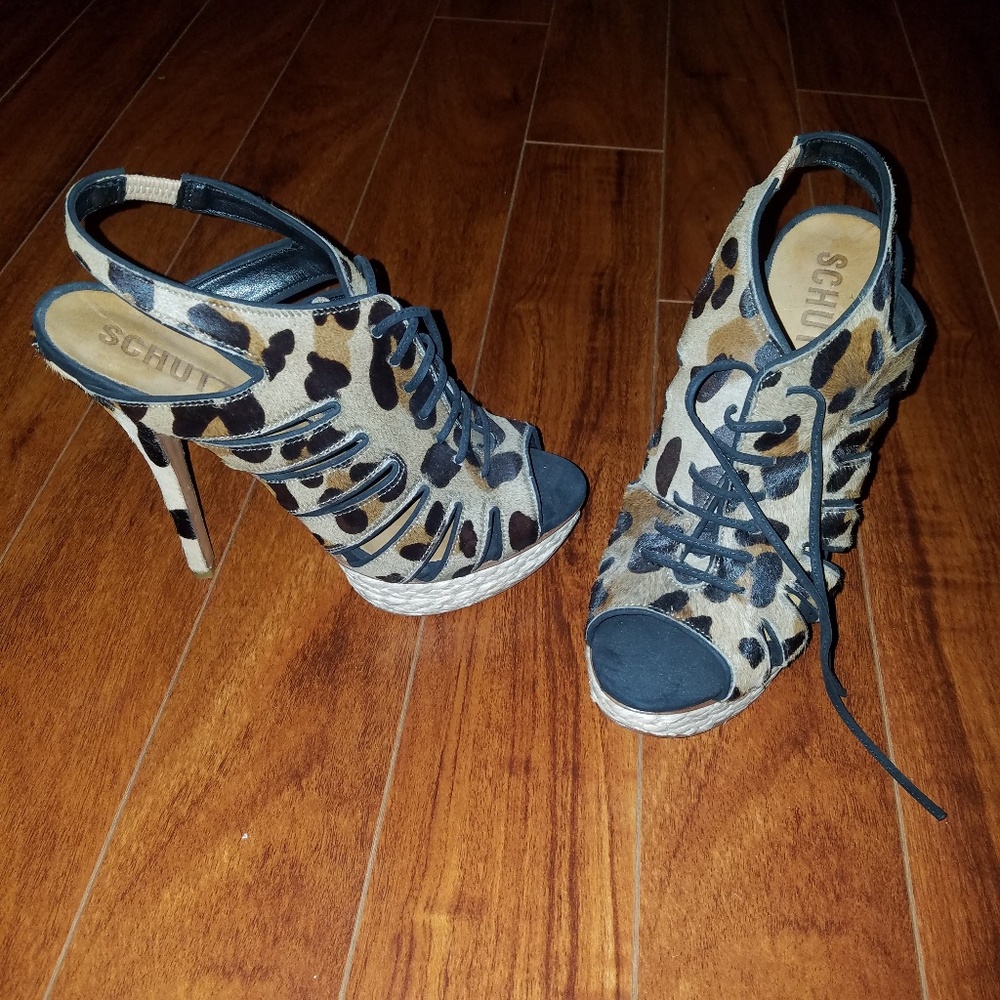 Leopard Heeled Wedges
